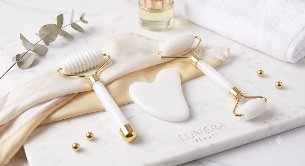 LUMÉRA Set de Masaj Facial: Rolă din Jad