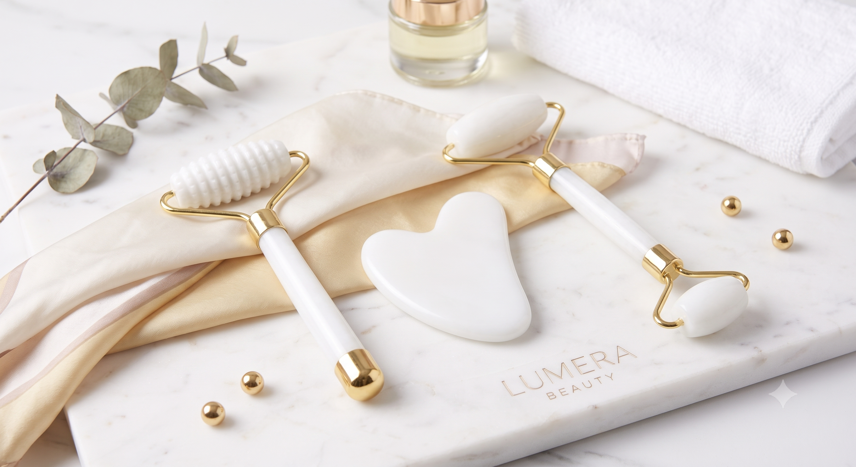 LUMÉRA Set de Masaj Facial: Rolă din Jad