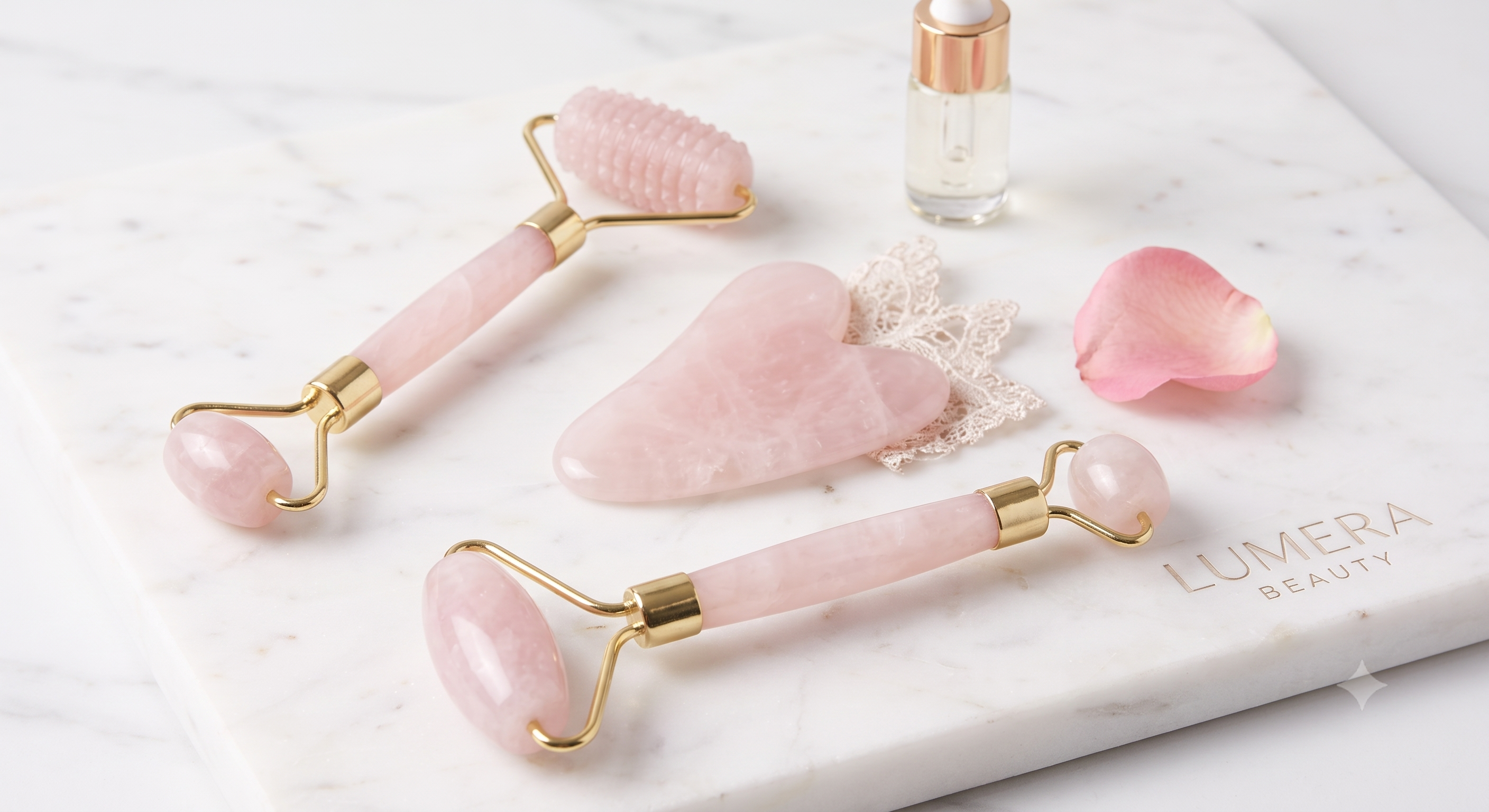 LUMÉRA Set de Masaj Facial: Rolă din Jad