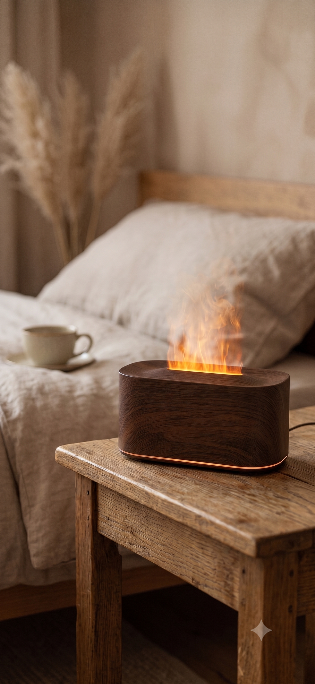 LumaFlame Difuzor Aromaterapie și Umidificator cu Efect de Flacără